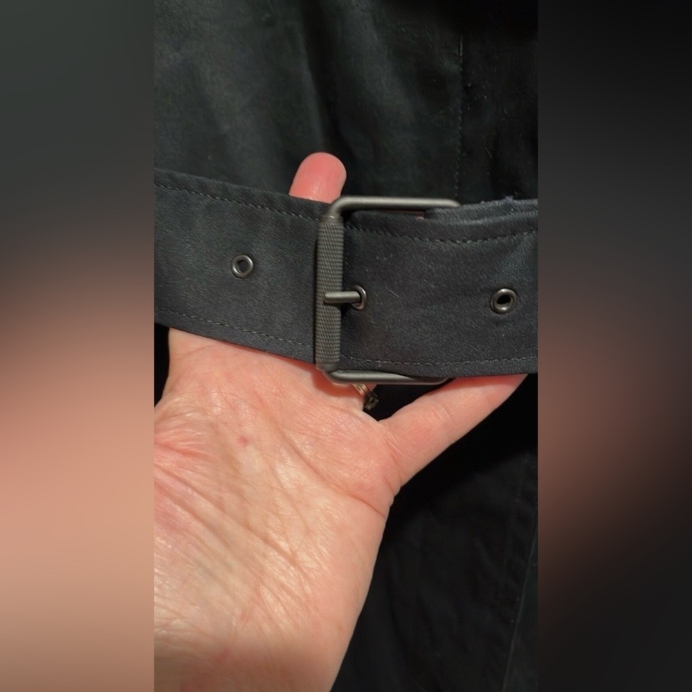 Banana Republic‎ timeless Trench Coat long in Black WATER RESISTANT - Picture 10 of 16